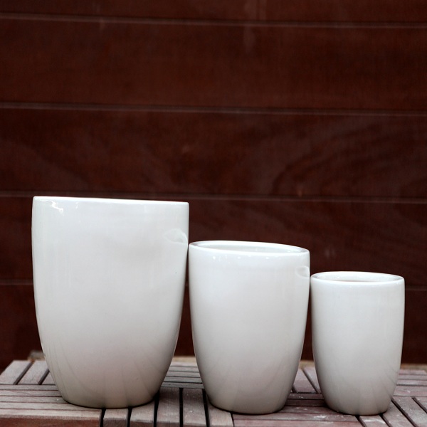 White Ceramic Pots M-CP-49-IP