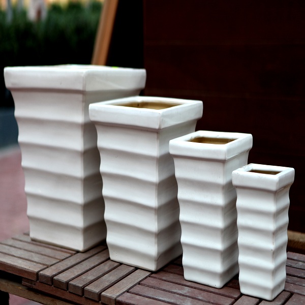 White Ceramic Pots M-CP-83-IP