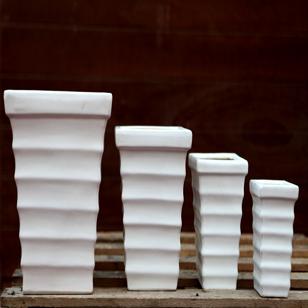White Ceramic Pots M-CP-83-IP